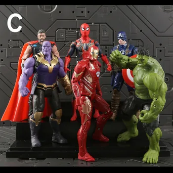 6pcs/lot Marvel The Avengers Super Heroes Thor+Spider man+Captain America+Iron Man + Thanos +Hulk Action Figuras Figures Set
6pcs/lot Marvel The Avengers Super Heroes Thor+Spider man+Captain America+Iron Man + Thanos +Hulk Action Figuras Figures Set