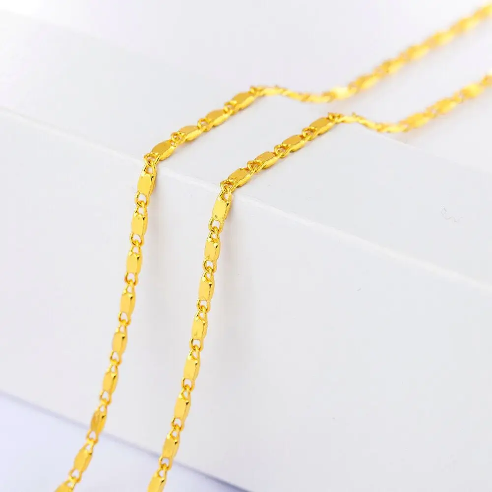 MxGxFam 1.5 mm Small Chain Necklace for women men 16/18/20/22/24/26/28/30 inches 24 k Pure Gold Color for Matching Pendants
MxGxFam 1.5 mm Small Chain Necklace for women men 16/18/20/22/24/26/28/30 inches 24 k Pure Gold Color for Matching Pendants