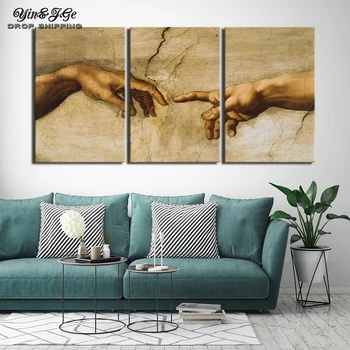 Abstract Picture Art 3 Pieces Creation of Adam Hand of god Canvas Painting Frame HD Print Modular Artwork Poster Decoration Room
Abstract Picture Art 3 Pieces Creation of Adam Hand of god Canvas Painting Frame HD Print Modular Artwork Poster Decoration Room