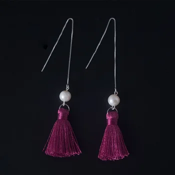 Silver DIY Tassel Cord Earrings, Women's Simple Fashion, Natural Pearl Ear Long Drop Earrings Anti Allergy Accessories
Silver DIY Tassel Cord Earrings, Women's Simple Fashion, Natural Pearl Ear Long Drop Earrings Anti Allergy Accessories