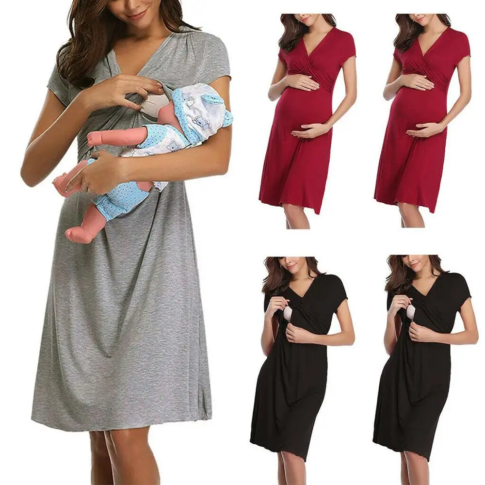 Maternity Short Sleeve Nursing Baby Breastfeeding Nightdress Pregnancy Dress maternity hospital gown
Maternity Short Sleeve Nursing Baby Breastfeeding Nightdress Pregnancy Dress maternity hospital gown