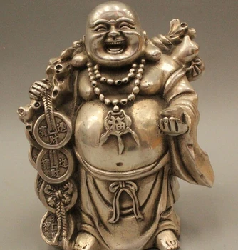 China Chinese Silver Wealth Happy Laugh Maitreya Buddha Hold Yuanbao Hulu Statue
China Chinese Silver Wealth Happy Laugh Maitreya Buddha Hold Yuanbao Hulu Statue