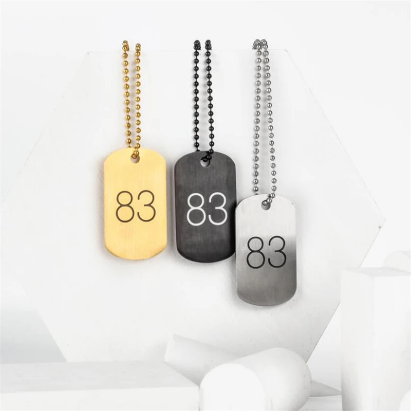 Letter Lightning Army Tags Necklace Men Stainless Steel Dog-Tag Engraved Pendants Necklaces For Women Man Couple Choker Jewelry
Letter Lightning Army Tags Necklace Men Stainless Steel Dog-Tag Engraved Pendants Necklaces For Women Man Couple Choker Jewelry
