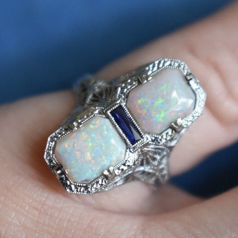 Fashion Geometric Stone White Fire Opal Rings For Woman Ladies Party Wedding Statement Rings Finger Jewelry 2019 New Z3X860
Fashion Geometric Stone White Fire Opal Rings For Woman Ladies Party Wedding Statement Rings Finger Jewelry 2019 New Z3X860