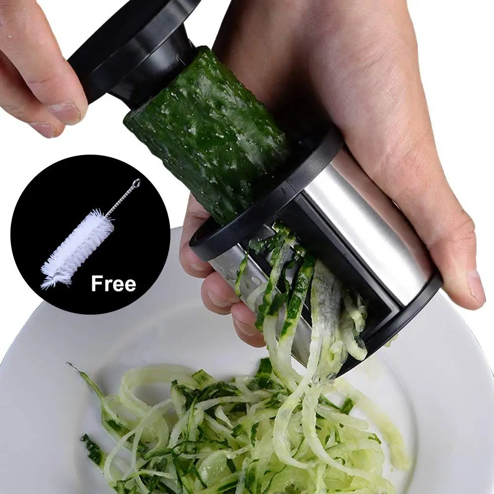 LMETJMA Manual Spiralizer Vegetable Slicer Stainless Steel Vegetable Slicer Cutter Veggie Spiral Cutter Zoodle Maker KC0110
LMETJMA Manual Spiralizer Vegetable Slicer Stainless Steel Vegetable Slicer Cutter Veggie Spiral Cutter Zoodle Maker KC0110