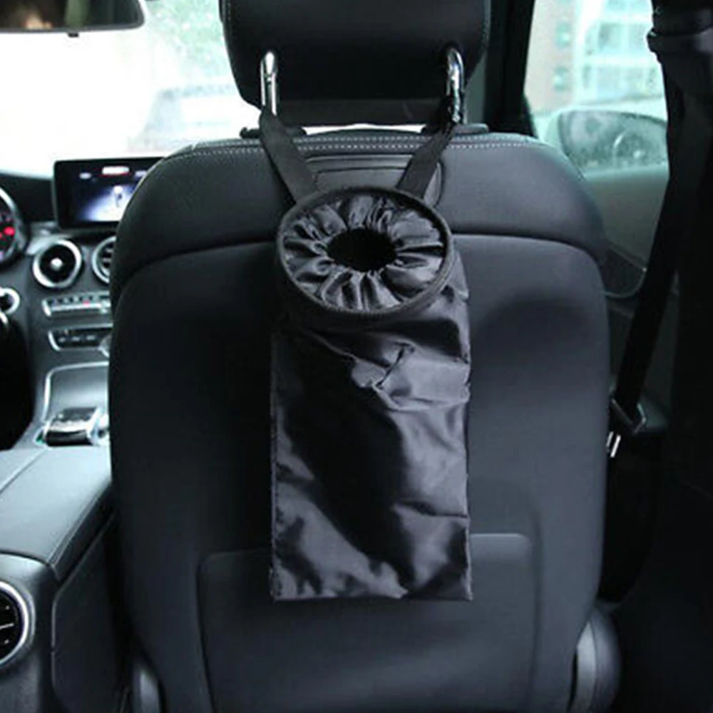 

Universal Useful Black Car Trash Bag Garbage Can Leakproof Washable Hanging Trash Litter Can 38x13CM Car Accessories