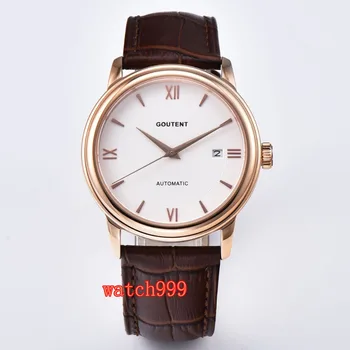 40mm Goutent men watches white dial Sapphire crystal Luminous Miyota Rose gold Automatic Mens Watch
40mm Goutent men watches white dial Sapphire crystal Luminous Miyota Rose gold Automatic Mens Watch