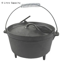6 Litre Capacity Dutch Oven Camping Pot,kitchenware