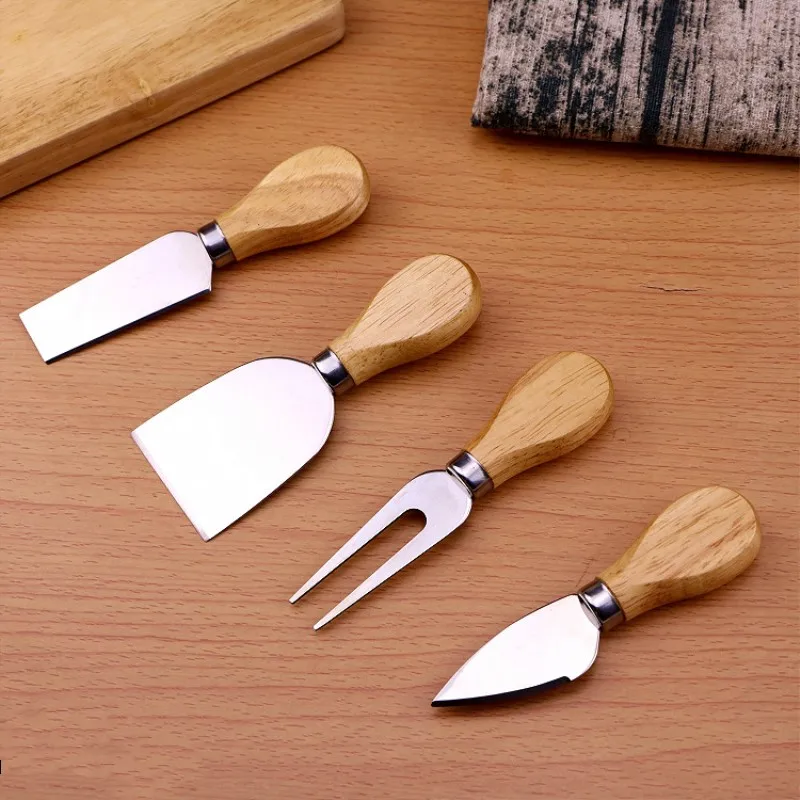 4pcs/set Cheese Knife Set Stainless Steel Cheese Slicer Wood Handle Cheese Cutter Kitchen Accessories Useful Cooking Tools Set
4pcs/set Cheese Knife Set Stainless Steel Cheese Slicer Wood Handle Cheese Cutter Kitchen Accessories Useful Cooking Tools Set