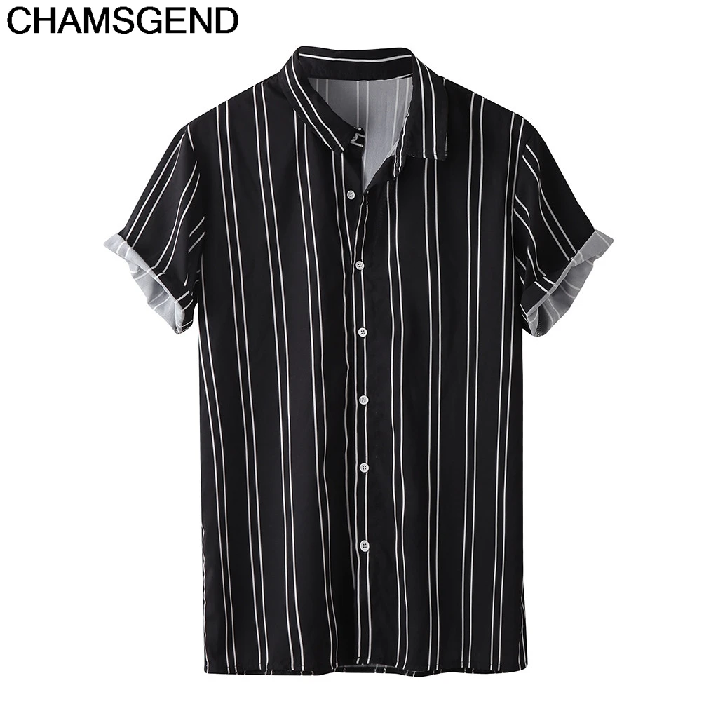 CHAMSGEND Shirt Fashion Casual Mens Turn-down Collar Striped Loose Print Shirt Male Blouse Black Beach Shirts Plus Size 34JULY18
CHAMSGEND Shirt Fashion Casual Mens Turn-down Collar Striped Loose Print Shirt Male Blouse Black Beach Shirts Plus Size 34JULY18