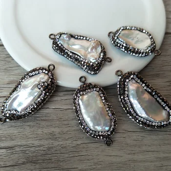 10 pcs Natural Pearl Connector,Druzy Beads with Crystal Rhinestone Connector Bead For DIY Making Bracelet necklace Jewelry CT211
10 pcs Natural Pearl Connector,Druzy Beads with Crystal Rhinestone Connector Bead For DIY Making Bracelet necklace Jewelry CT211