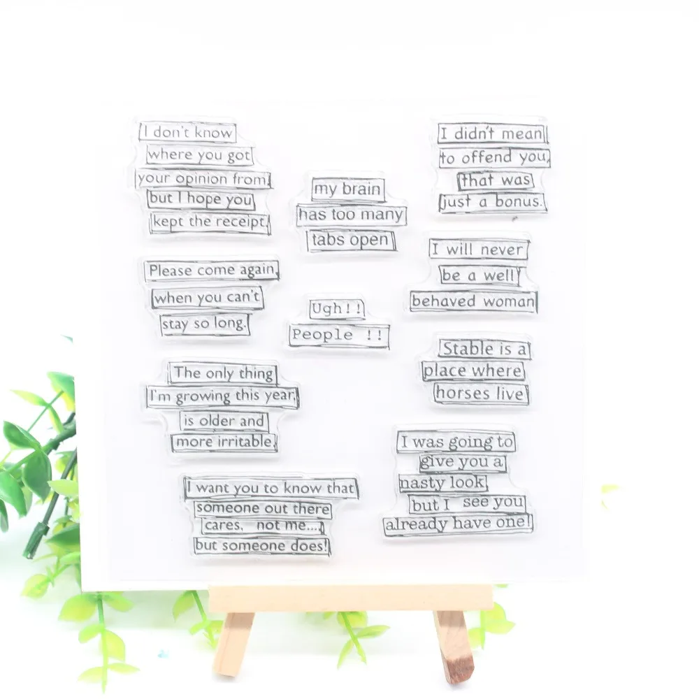 YPP CRAFT Short Sentence Transparent Clear Silicone Stamps for DIY Scrapbooking/Card Making/Kids Fun Decoration Supplies
YPP CRAFT Short Sentence Transparent Clear Silicone Stamps for DIY Scrapbooking/Card Making/Kids Fun Decoration Supplies