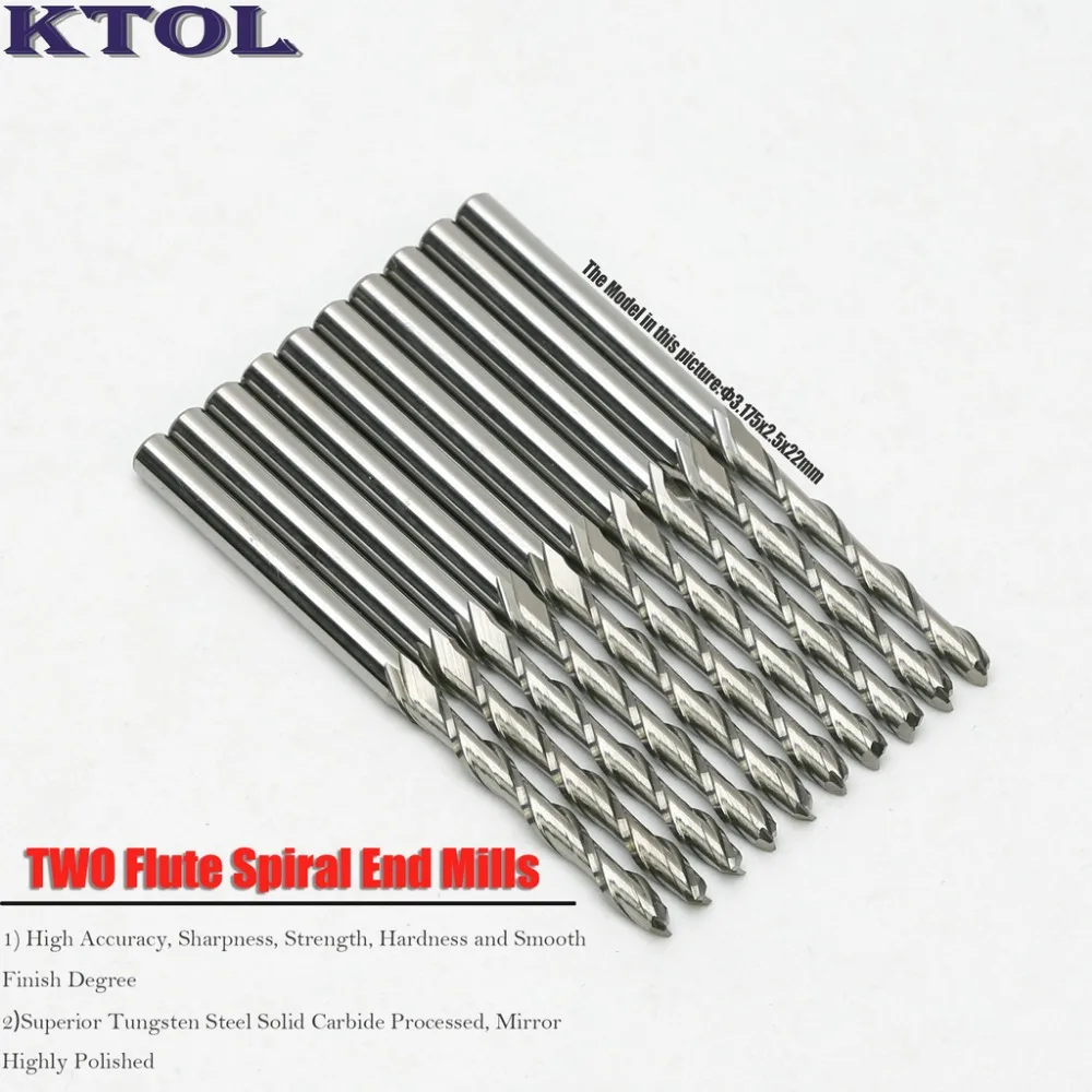 10pc 3.175*2.5*22mm 2 Flute Carbide End Mill Cutter Spiral Router Bit for Acrylic PVC MDF Tungsten Steel Milling Cutter CNC Tool
10pc 3.175*2.5*22mm 2 Flute Carbide End Mill Cutter Spiral Router Bit for Acrylic PVC MDF Tungsten Steel Milling Cutter CNC Tool