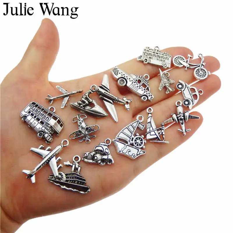 Julie Wang 16PCS Alloy Mixed Transport Bus Car Ship Bike Plane Charms Antique Silver Jewelry Making Pendant Findings Accessory
Julie Wang 16PCS Alloy Mixed Transport Bus Car Ship Bike Plane Charms Antique Silver Jewelry Making Pendant Findings Accessory