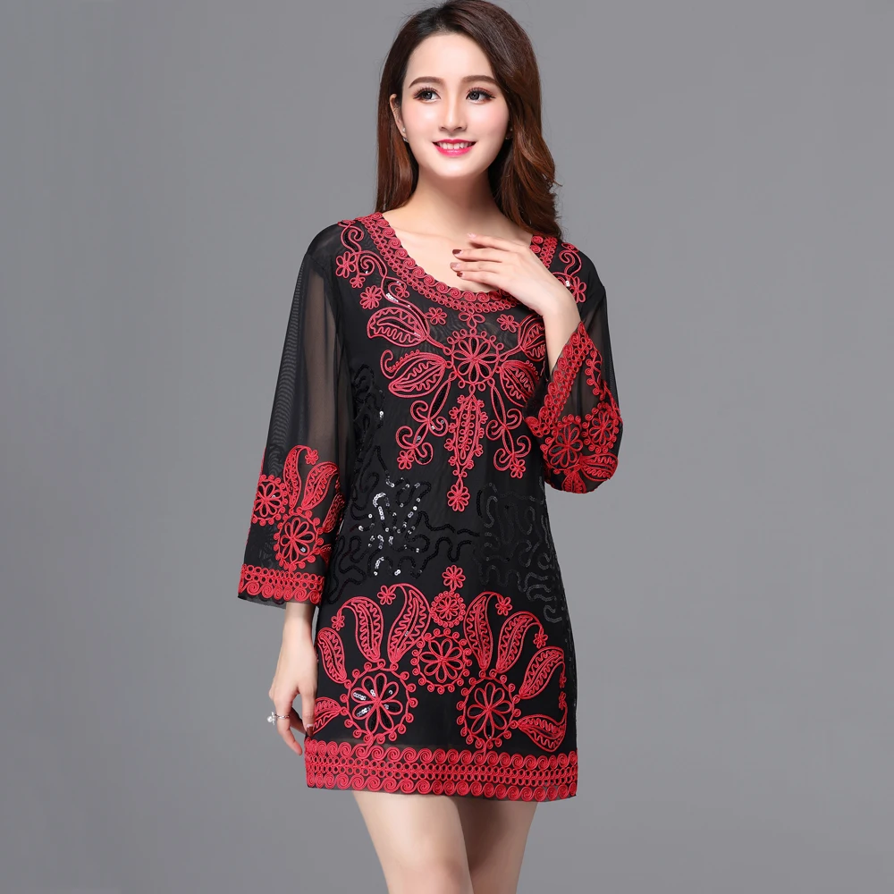 Oversize Casual Women Loose Long Tunic Top Color Block Flower Embroidered Sequin Shirt Top Large Size Summer Holiday Top
Oversize Casual Women Loose Long Tunic Top Color Block Flower Embroidered Sequin Shirt Top Large Size Summer Holiday Top