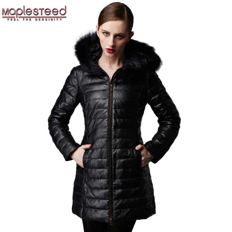MAPLESTEED Women's Leather Coat Winter Long Parkas 100% Sheepskin Natural Fur Hood Black Red Women Long Coat Winter Overcoat 175
MAPLESTEED Women's Leather Coat Winter Long Parkas 100% Sheepskin Natural Fur Hood Black Red Women Long Coat Winter Overcoat 175
