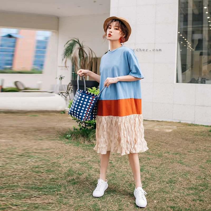 SuperAen Fashion Women Dress Round Neck Half Sleeve Cotton Casual Ladies Pleated Dress Summer New 2019 Half Sleeve Dresses
SuperAen Fashion Women Dress Round Neck Half Sleeve Cotton Casual Ladies Pleated Dress Summer New 2019 Half Sleeve Dresses