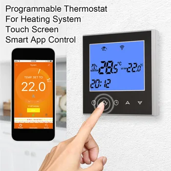 Electric Heating WIFI Thermostat With Touchscreen Smart Programmable Temperature Controller LCD Display 16A 200-240V Thermostat
Electric Heating WIFI Thermostat With Touchscreen Smart Programmable Temperature Controller LCD Display 16A 200-240V Thermostat