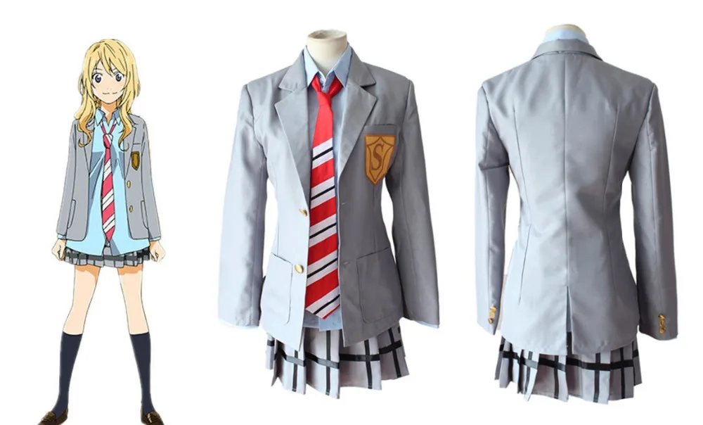 Your Lie in April Girl Shool Uniform Cosplay Costume Miyazono Kaori Full Set Dress Anime +Track
Your Lie in April Girl Shool Uniform Cosplay Costume Miyazono Kaori Full Set Dress Anime +Track