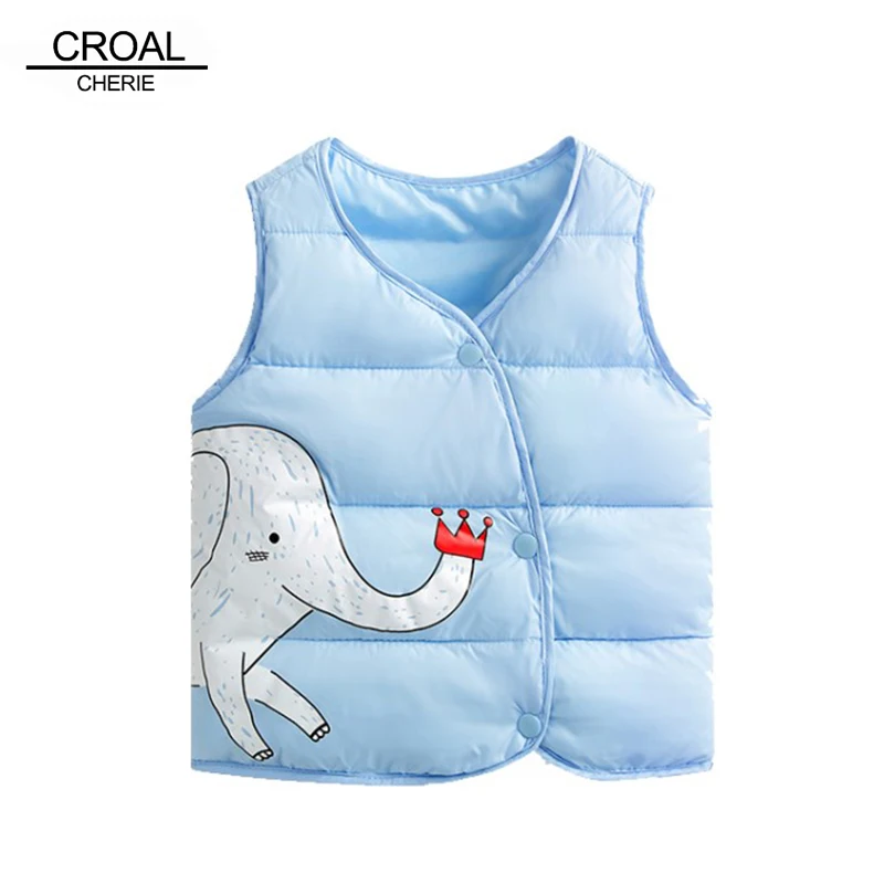 CROAL CHERIE Cotton Baby Girls Boys Winter Vest For Kids 2018 Kawaii Elephant Printing Waistcoat Children Boys Clothes 80-130cm (3)