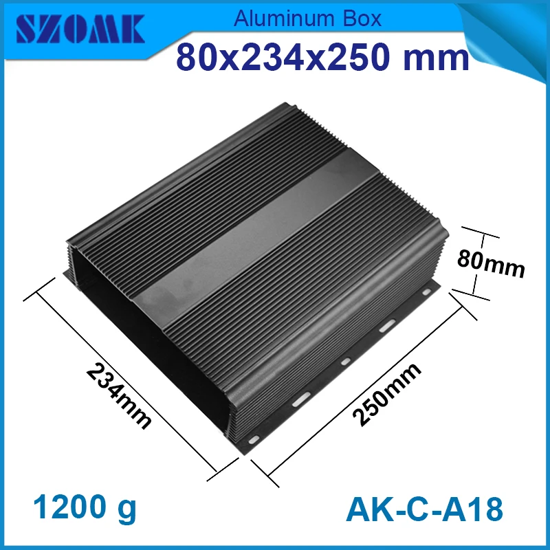 1 piece Thermally finale aluminum aluminum Black color housing80(H)x234(W)x250(L) mm
1 piece Thermally finale aluminum aluminum Black color housing80(H)x234(W)x250(L) mm
