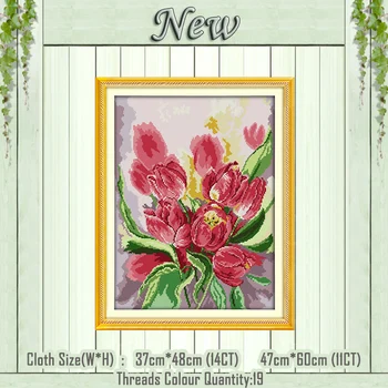 Pink tulip flowers painting counted printed on the canvas chinese DMC 11CT 14CT kits DIY Cross Stitch embroidery needlework Sets
Pink tulip flowers painting counted printed on the canvas chinese DMC 11CT 14CT kits DIY Cross Stitch embroidery needlework Sets