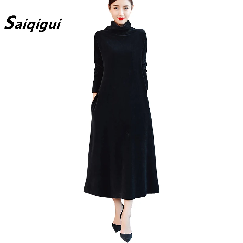 Saiqigui 2019 fashion Autumn Dress Turtleneck women dress Vintage Solid loose Corduroy dress plus size vestidos mujer dress
Saiqigui 2019 fashion Autumn Dress Turtleneck women dress Vintage Solid loose Corduroy dress plus size vestidos mujer dress
