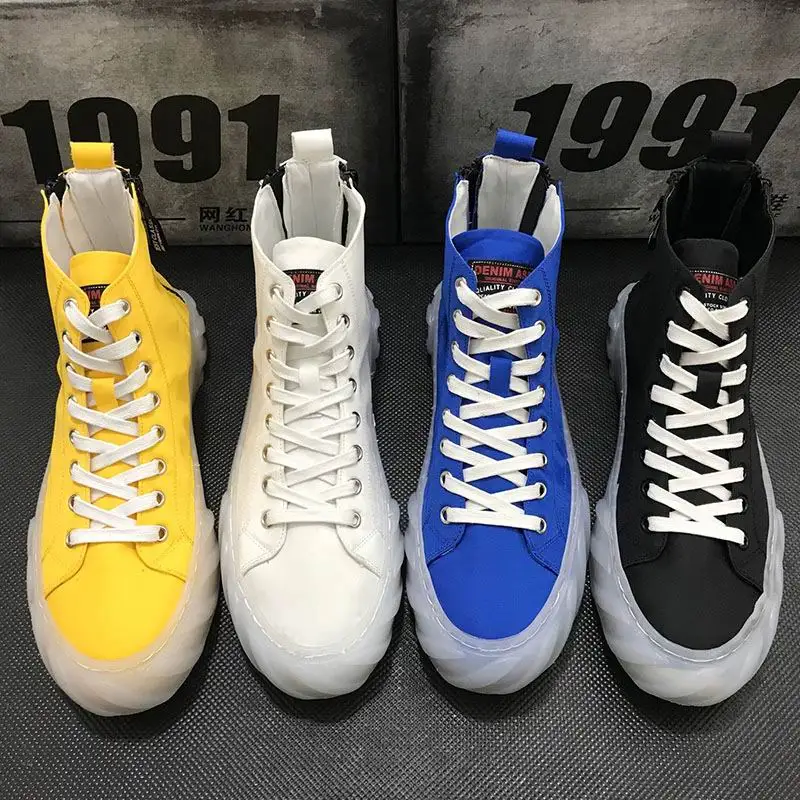 ERRFC British Luxury Men Blue Leisure Shoes High Top Designer Lace Up Breathable Canvas Shoes Man Flat Platform Shoes Yellow
ERRFC British Luxury Men Blue Leisure Shoes High Top Designer Lace Up Breathable Canvas Shoes Man Flat Platform Shoes Yellow
