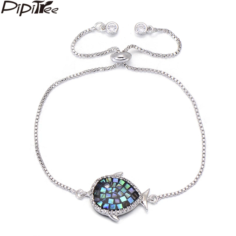 Pipitree Natural Shell Charm Fish Bracelet with Shiny CZ Zircon Stones in Border Chain Bracelets for Women Kids Gift Nickle Free
Pipitree Natural Shell Charm Fish Bracelet with Shiny CZ Zircon Stones in Border Chain Bracelets for Women Kids Gift Nickle Free