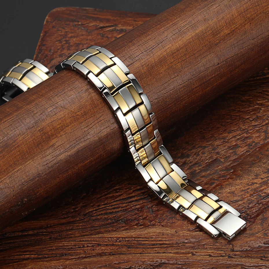 silver gold Titanium Bracelets (11)