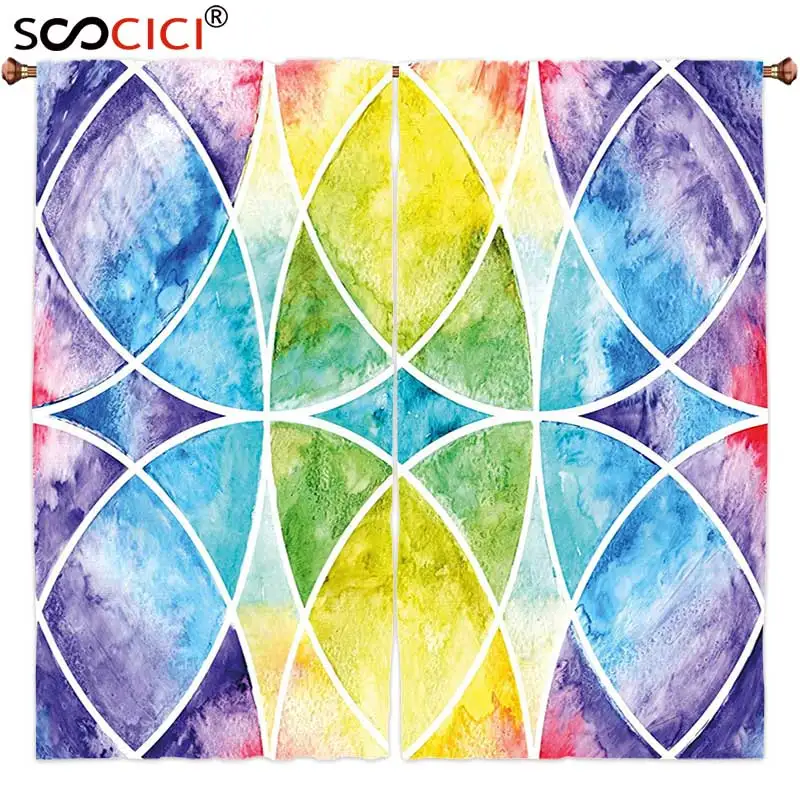 Window Curtains Treatments 2 Panels,Sacred Geometrty Decor Design of Egyptian Surrounding Partial Circular Arcs with Motley
Window Curtains Treatments 2 Panels,Sacred Geometrty Decor Design of Egyptian Surrounding Partial Circular Arcs with Motley