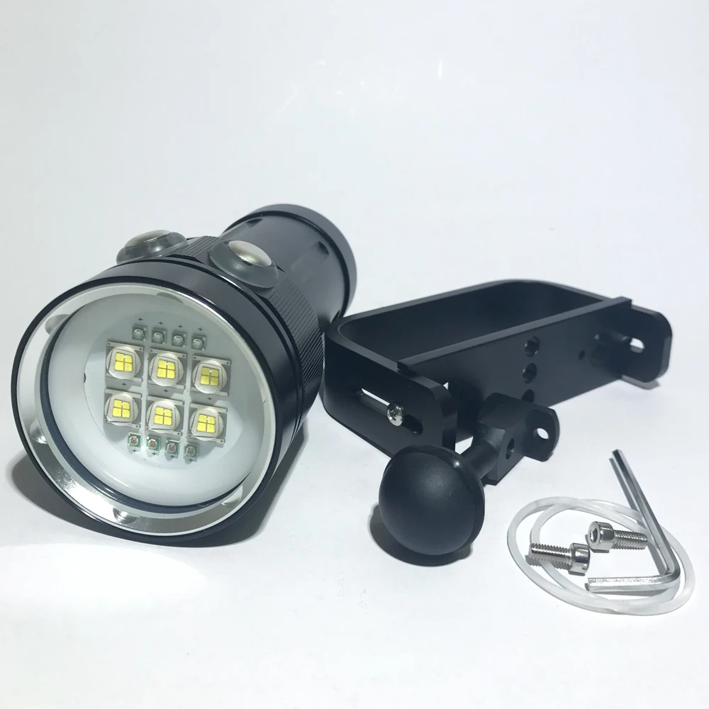 Newest Underwater Video Light 6x XML L2 LED Diving Torch Scuba Diving Flashlight 18650 Lamp Waterproof linterna Led Spotlight
Newest Underwater Video Light 6x XML L2 LED Diving Torch Scuba Diving Flashlight 18650 Lamp Waterproof linterna Led Spotlight