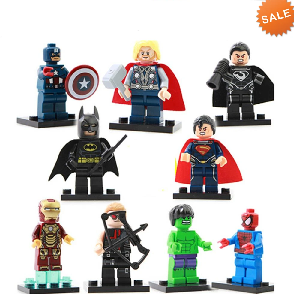 9pcs/Set The Avengers Batman Captain America Hulk Building Bricks Block Figure Toys Compatible With Lego
9pcs/Set The Avengers Batman Captain America Hulk Building Bricks Block Figure Toys Compatible With Lego