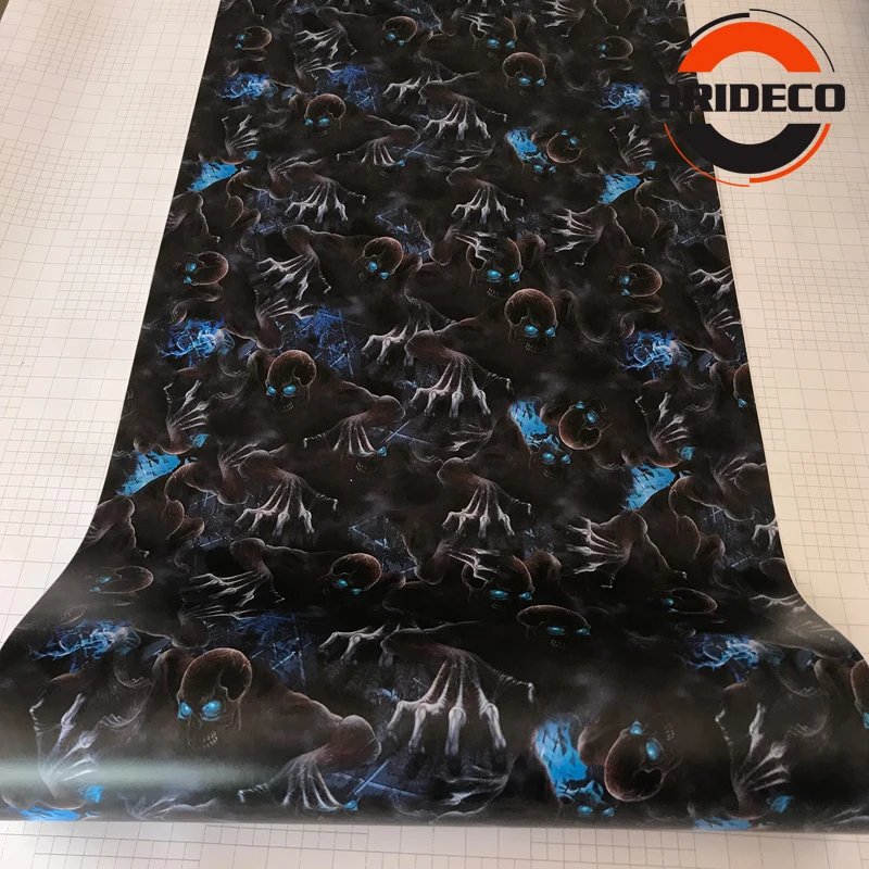 BLUE EYE SKULL sticker bomb car camo vinyl 2