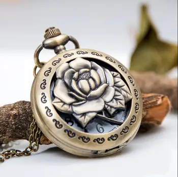 Vintage Bronze quartz large size hollow out roses woman and girl gift Necklace pocket watches
Vintage Bronze quartz large size hollow out roses woman and girl gift Necklace pocket watches