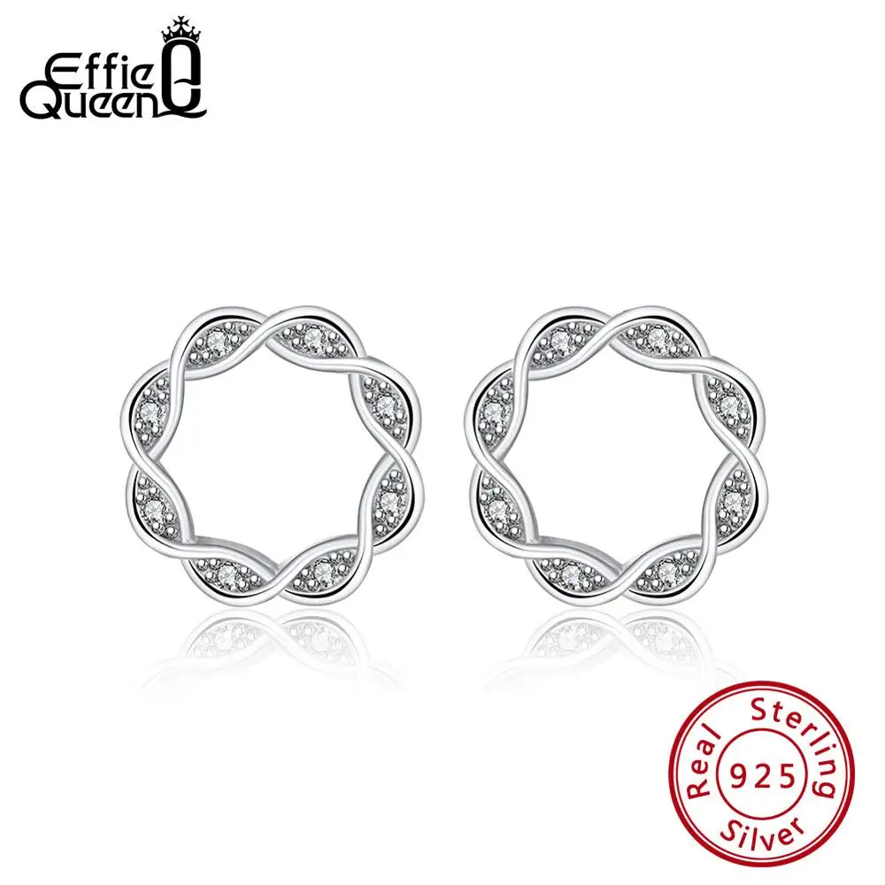 Effie Queen Sterling Silver Round Earrings For Women AAAA Cubic Zircon Small Stud Earings Silver 925 Jewelry Party Gift BE163 
Effie Queen Sterling Silver Round Earrings For Women AAAA Cubic Zircon Small Stud Earings Silver 925 Jewelry Party Gift BE163