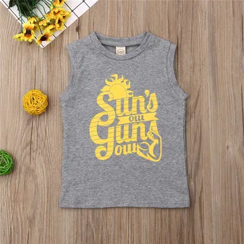 1-6 Years Baby Kids T-Shirt Gray Letter T-Shirt Boys Tops Sleeveless Sun Print T Shirt For Girls New Born Toddler Vest Kids Tops
1-6 Years Baby Kids T-Shirt Gray Letter T-Shirt Boys Tops Sleeveless Sun Print T Shirt For Girls New Born Toddler Vest Kids Tops
