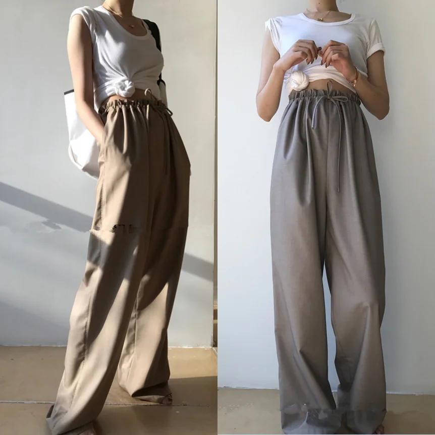 New Show Thin Legs Long Dropping-feeling Pull-rope Broad-legged To Mop The Floor Pants Woman Ins Basics Fund h190522
New Show Thin Legs Long Dropping-feeling Pull-rope Broad-legged To Mop The Floor Pants Woman Ins Basics Fund h190522