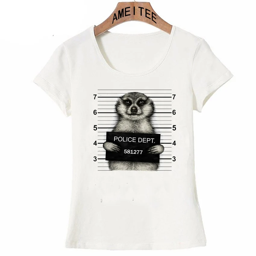 Track Ship+Novelty harajuku women T-Shirt funny Bad Meerkat mugshot police dept design T Shirt bad dog print Tops cute girl Tees
Track Ship+Novelty harajuku women T-Shirt funny Bad Meerkat mugshot police dept design T Shirt bad dog print Tops cute girl Tees