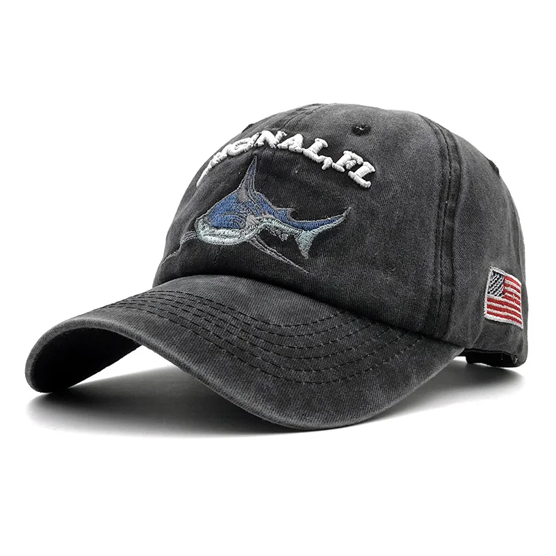 Vintage washed Baseball Cap Men Women Shark Flag Embroidery Cotton Cap Snapback Bone Washed Brand 5 Panel Trucker Cap Dad Hat
Vintage washed Baseball Cap Men Women Shark Flag Embroidery Cotton Cap Snapback Bone Washed Brand 5 Panel Trucker Cap Dad Hat