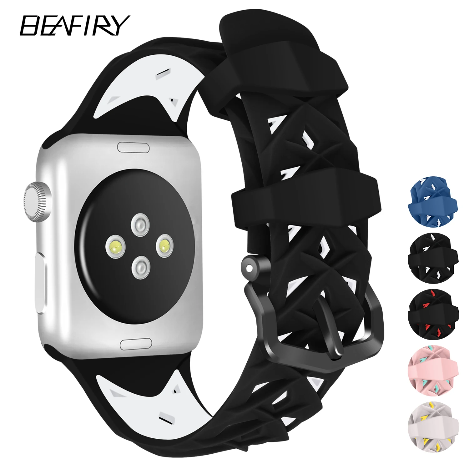 Ремешок BEAFIRY силиконовый для Apple Watch band 38 мм 42 iwatch Series 3/2/1|Ремешки часов| |