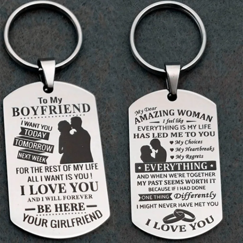 Boyfriend Girlfriend Stainless Steel Keychain,lover Keychain,Relationship Keyring,Wife Husband Couples Keyring Anniversary Gift
Boyfriend Girlfriend Stainless Steel Keychain,lover Keychain,Relationship Keyring,Wife Husband Couples Keyring Anniversary Gift