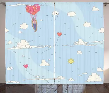 Unicorn Party Kitchen Curtains Flying Horse with Heart Balloons Childish Cartoon Girly Design Window Decor Panel Set
Unicorn Party Kitchen Curtains Flying Horse with Heart Balloons Childish Cartoon Girly Design Window Decor Panel Set