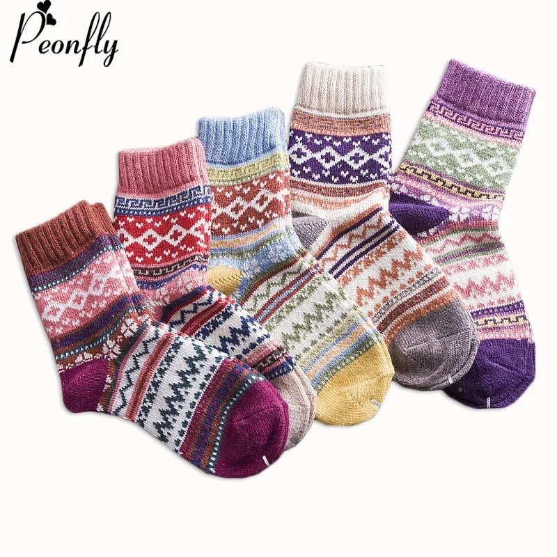 PEONFLY Women Printing Vintage Striped Jacquard Pattern Candy Color Happy Sock Winter Rabbit Hair Wool Thicken Warm Casual Socks
PEONFLY Women Printing Vintage Striped Jacquard Pattern Candy Color Happy Sock Winter Rabbit Hair Wool Thicken Warm Casual Socks