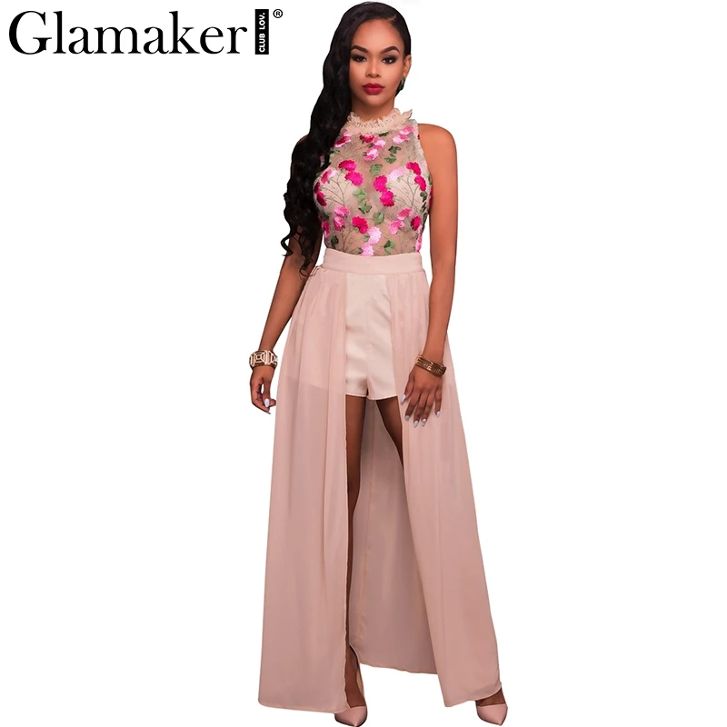 Glamaker embroidery floral chiffon summer dress Lace high waist women dress sleeveless Sexy party club long dress maxi vestidos
Glamaker embroidery floral chiffon summer dress Lace high waist women dress sleeveless Sexy party club long dress maxi vestidos