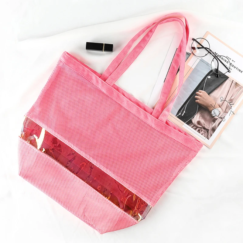 Fashion Laser PVC Mesh Tote bag Shopping Bags Summer Women Hollow Shoulder Beach Bags
Fashion Laser PVC Mesh Tote bag Shopping Bags Summer Women Hollow Shoulder Beach Bags