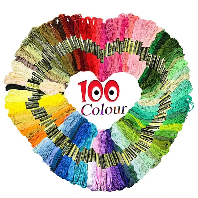 Random Colors 100pcs Cross Stitch Floss Rainbow Color Embroidery Threads Floss Sewing Threads For Women DIY Sewing Tool
Random Colors 100pcs Cross Stitch Floss Rainbow Color Embroidery Threads Floss Sewing Threads For Women DIY Sewing Tool