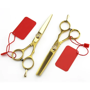 

5.5inch Gold Painting Straight Cutting Thinning Scissor Hair Style Professional Hairdressing Clipper Shear