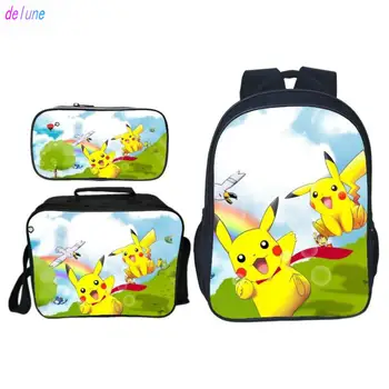 3pcs/set Hot Cute Cartoon Printing Pikachu Children Backpacks Kids Baby School Bags Pokemon Girls Suit Schoolbag Boys Bookbag
3pcs/set Hot Cute Cartoon Printing Pikachu Children Backpacks Kids Baby School Bags Pokemon Girls Suit Schoolbag Boys Bookbag