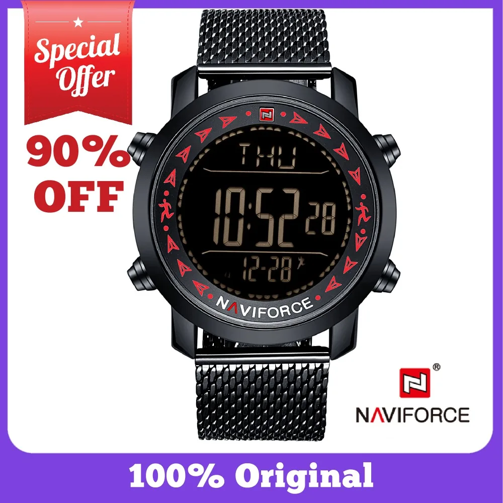 NAVIFORCE Sport Watch Mens Watches Top Brand Luxury Digital Watch Mesh Strap Waterproof 30M Clock Black LED Hour Time 2019 Hot
NAVIFORCE Sport Watch Mens Watches Top Brand Luxury Digital Watch Mesh Strap Waterproof 30M Clock Black LED Hour Time 2019 Hot